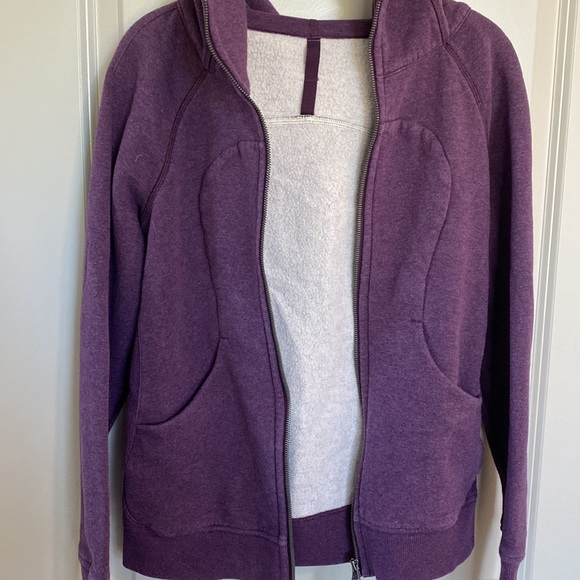 Lululemon Purple Scuba Hoodie, Classic Cotton Fleece. Size 6 - Picture 7 of 7